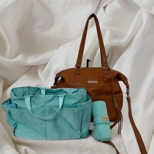Lily Jade Shaylee Convertible Diaper bag in Camel Leather